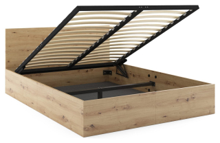 Manželská posteľ s úložným priestorom PAX 160x200 – dub artisan